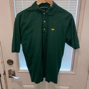 Masters Golf Shirt Mens M‎ Vintage Hong Kong Green 60's Two-Ply Mercerized